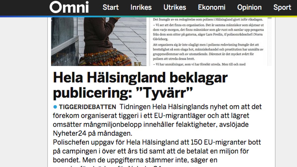 Omni skriver om Nyheter24:as avslöjande. 
